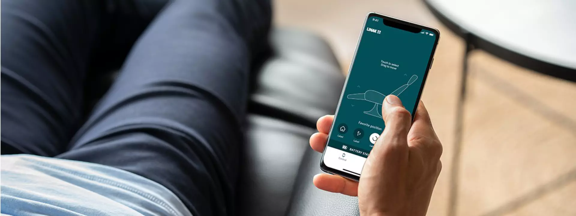 The My Recliner App in hand with premium features open