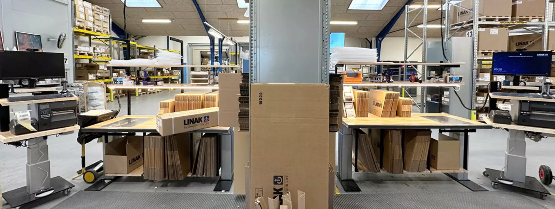 Packing setup at LINAK Denmark
