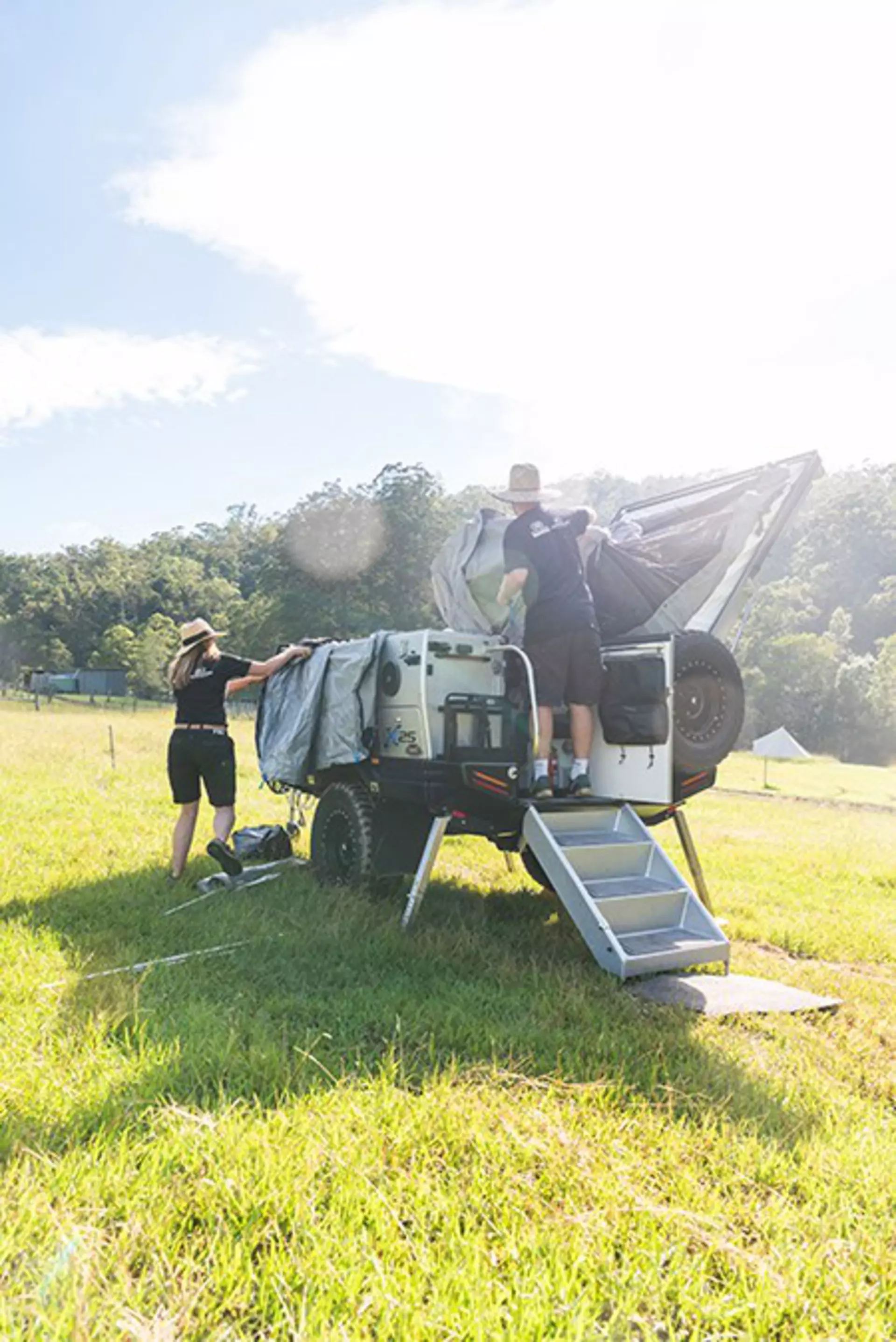 Couple packing Ultimate's X25 Camper trailer