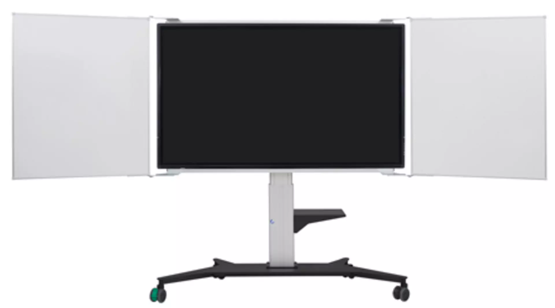 Adjustable monitor stand powered by a single, sturdy, and elegant LINAK DL2 electric lifting column.