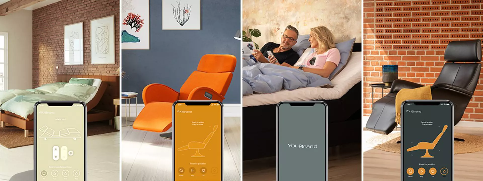 Customised LINAK apps for recliners and adjustable beds