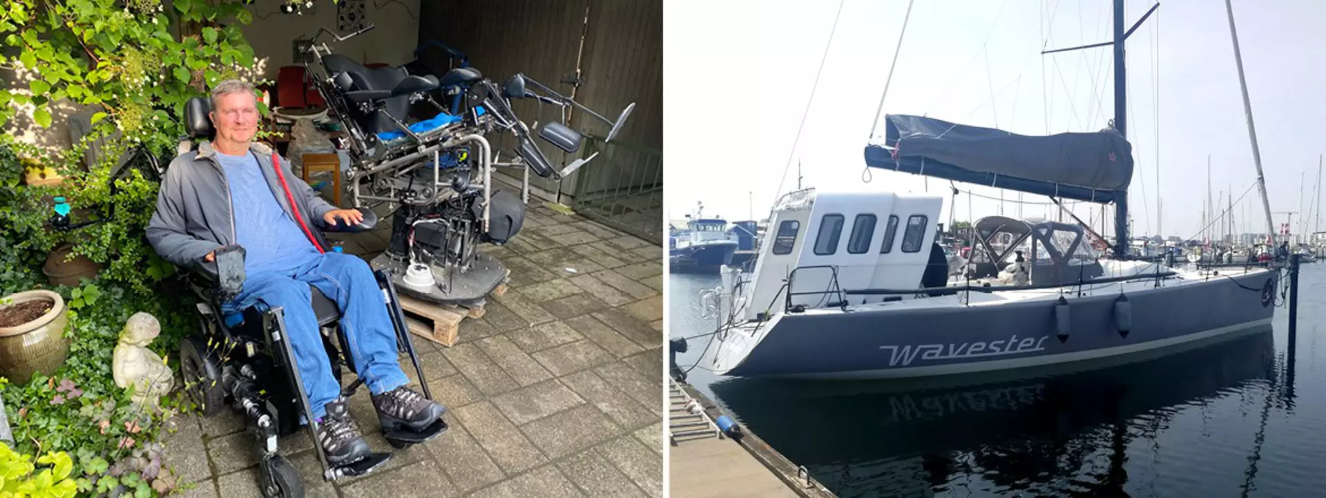 Anders Lehmann with wheelchair console and boat