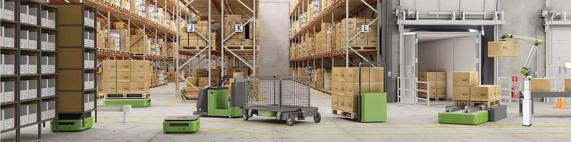 LINAK® ELEVATE™ lifting column for cobot palletisers - Solutions for material handling