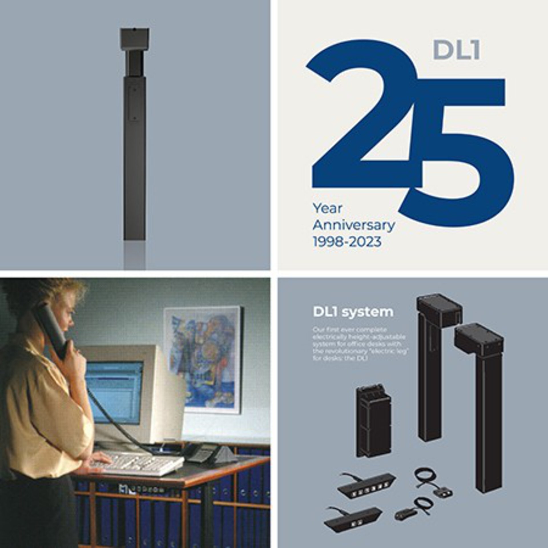 Electric lifting columns for office desks over 25 years