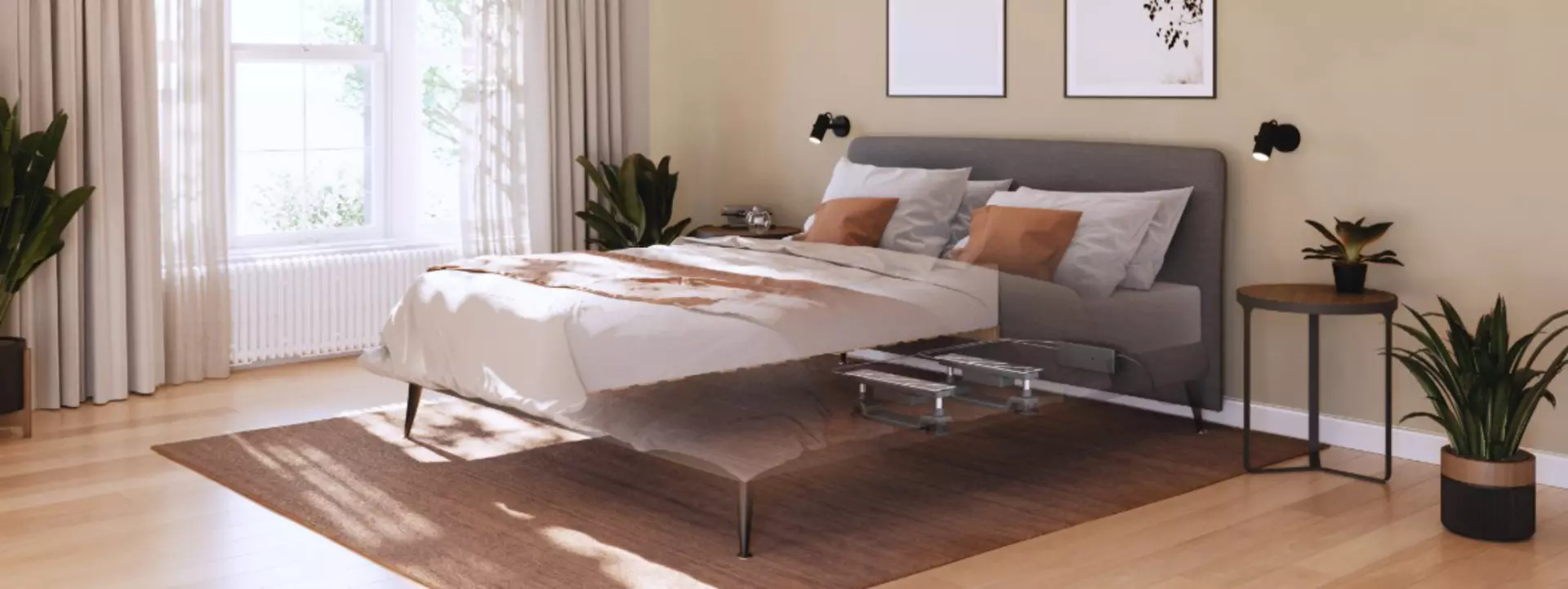 Baselift electric linear actuator used to adjust mattress firmness in a comfort bed