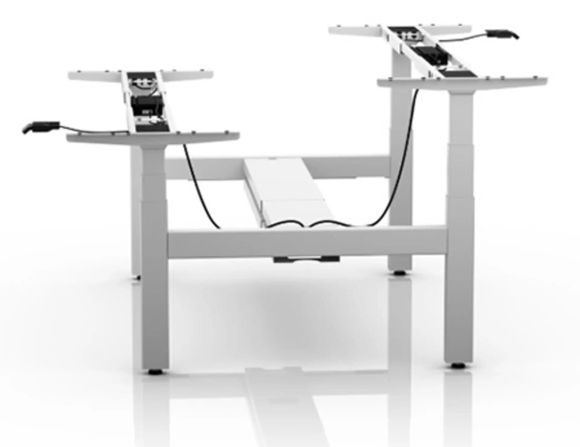 Desk Frame 5 in white in a bench desk setup