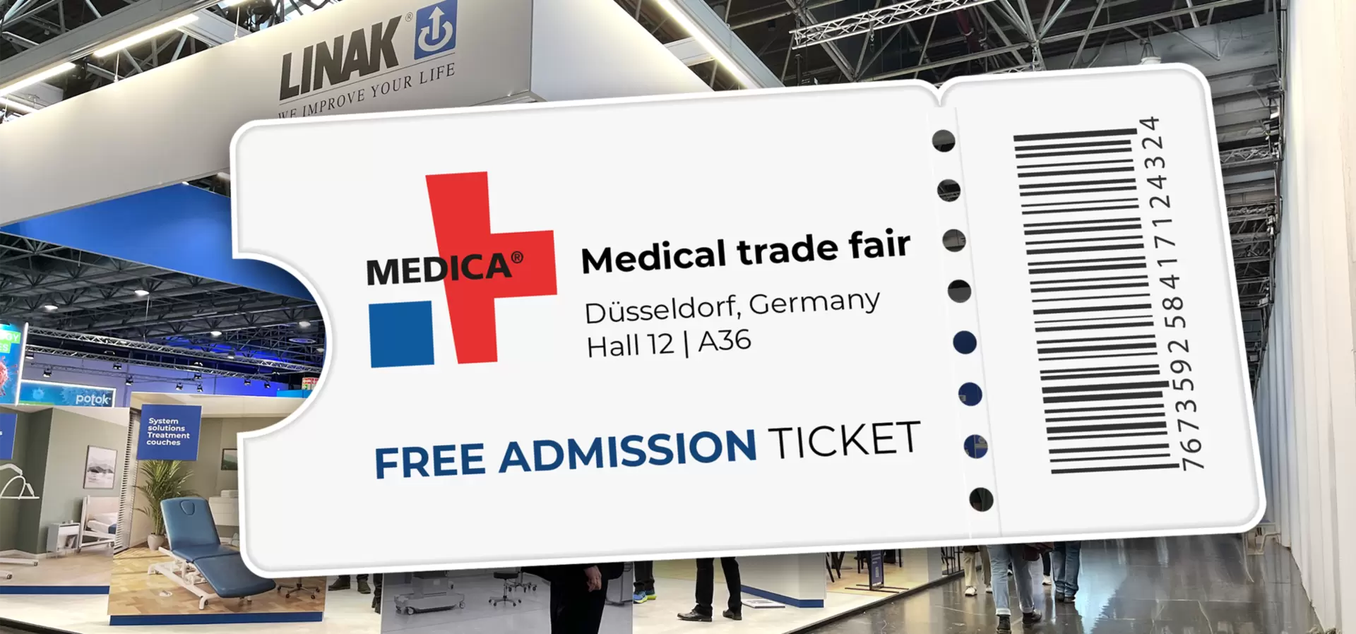 Free admission ticket for MEDICA 2026 healthcare trade fair in Düsseldorf