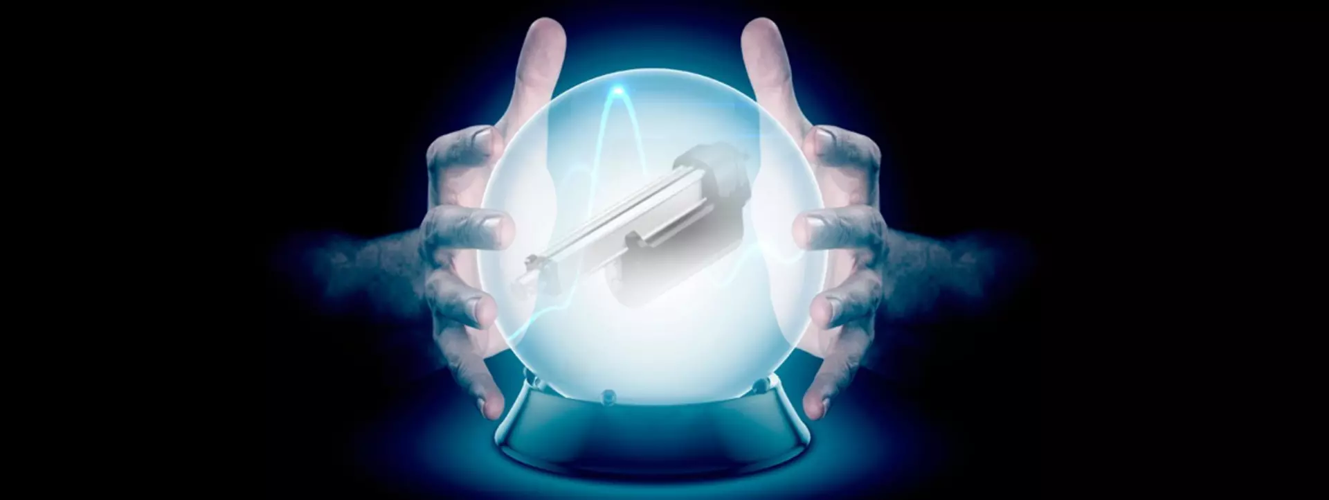 Crystal ball with LINAK actuator inside