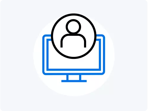 Illustration eines Desktops mit einem Benutzersymbol
