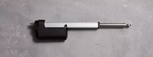 Linear actuator on a green background
