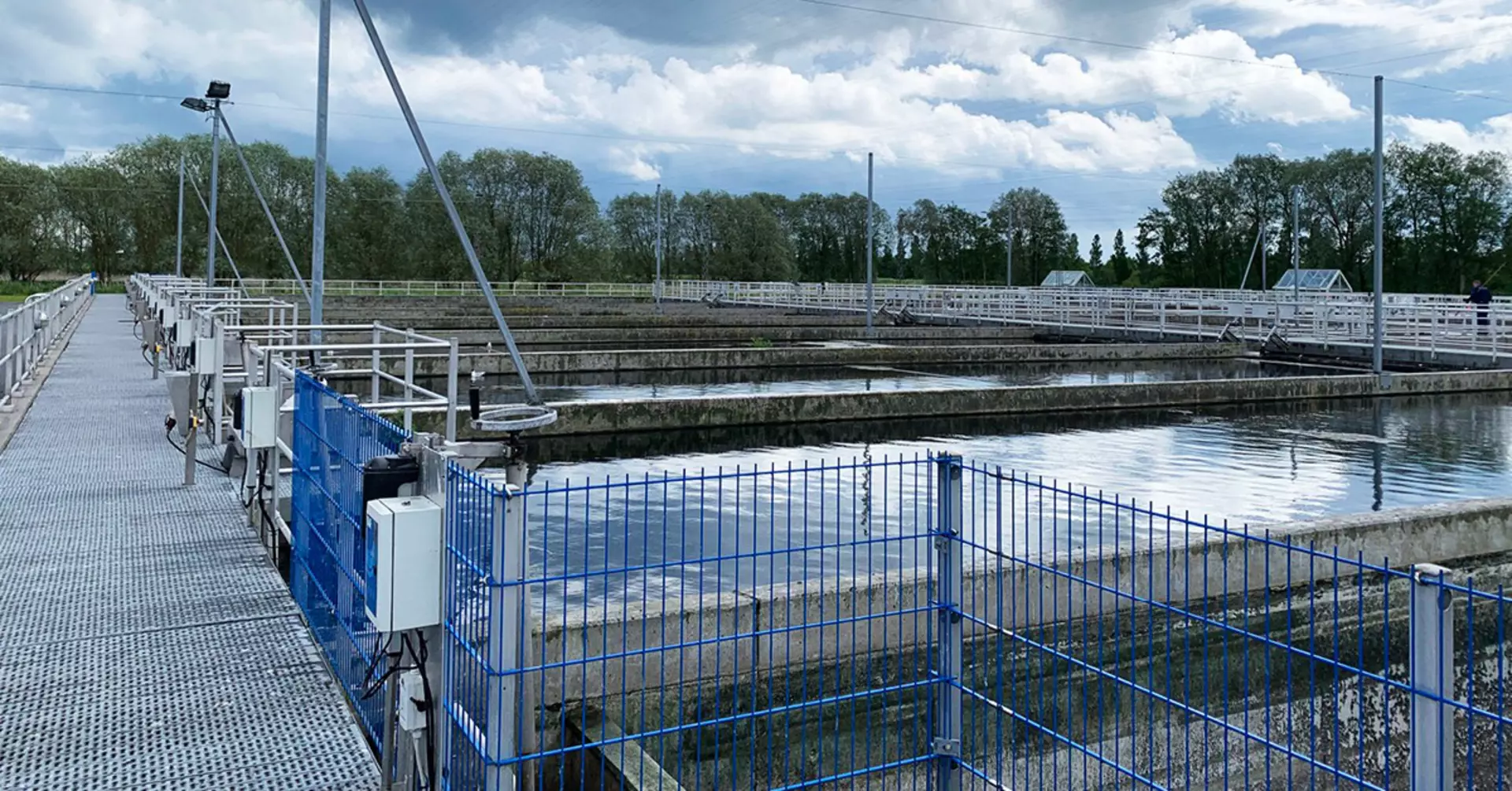 Secondary clarifier tanks at Egå Wastewater Treatment Plant