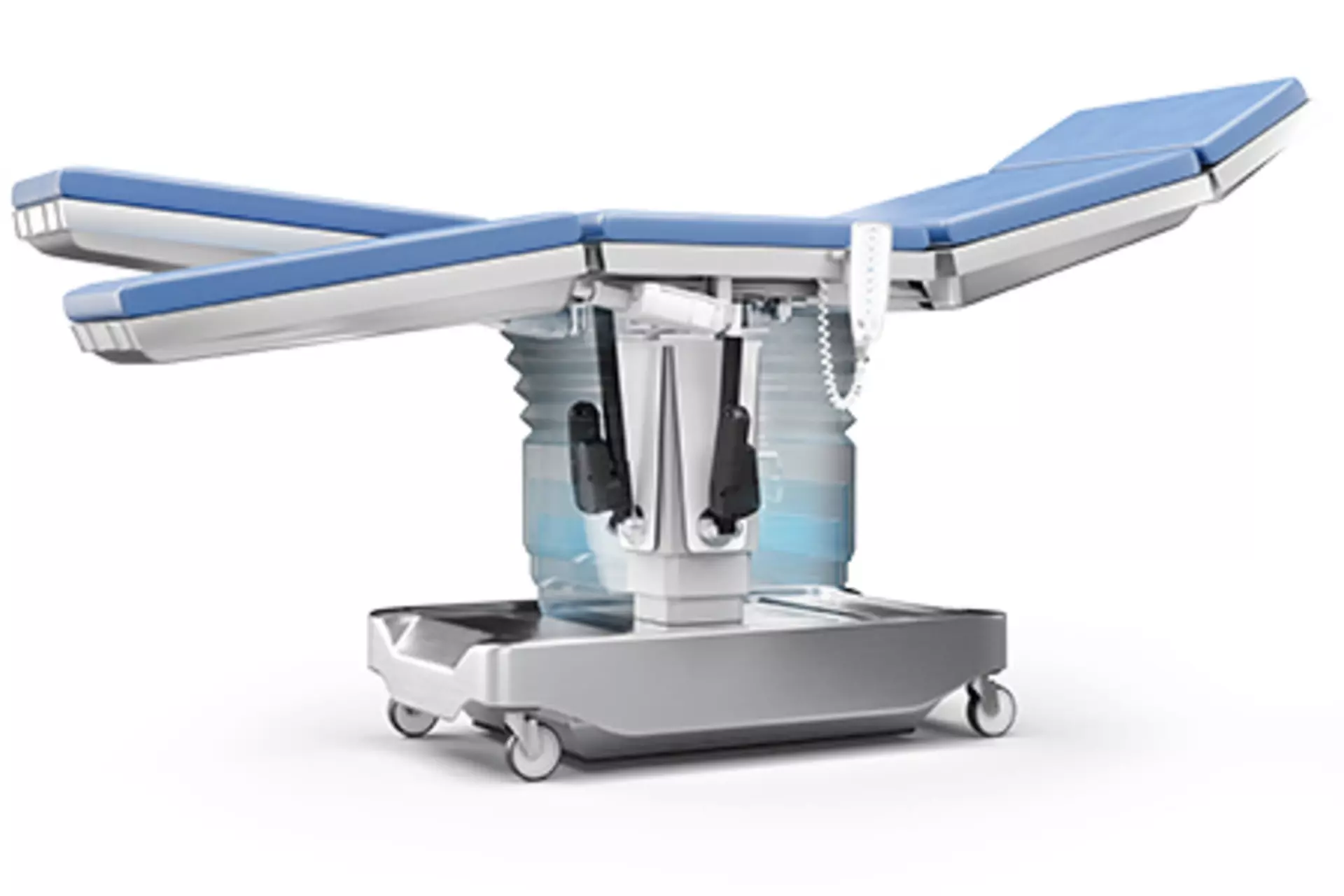 X-ray application featuring LA42 actuators from LINAK, head raised, adjustable leg section.