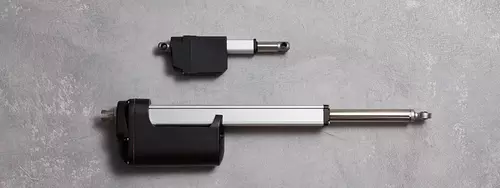 Linear actuators on a green background