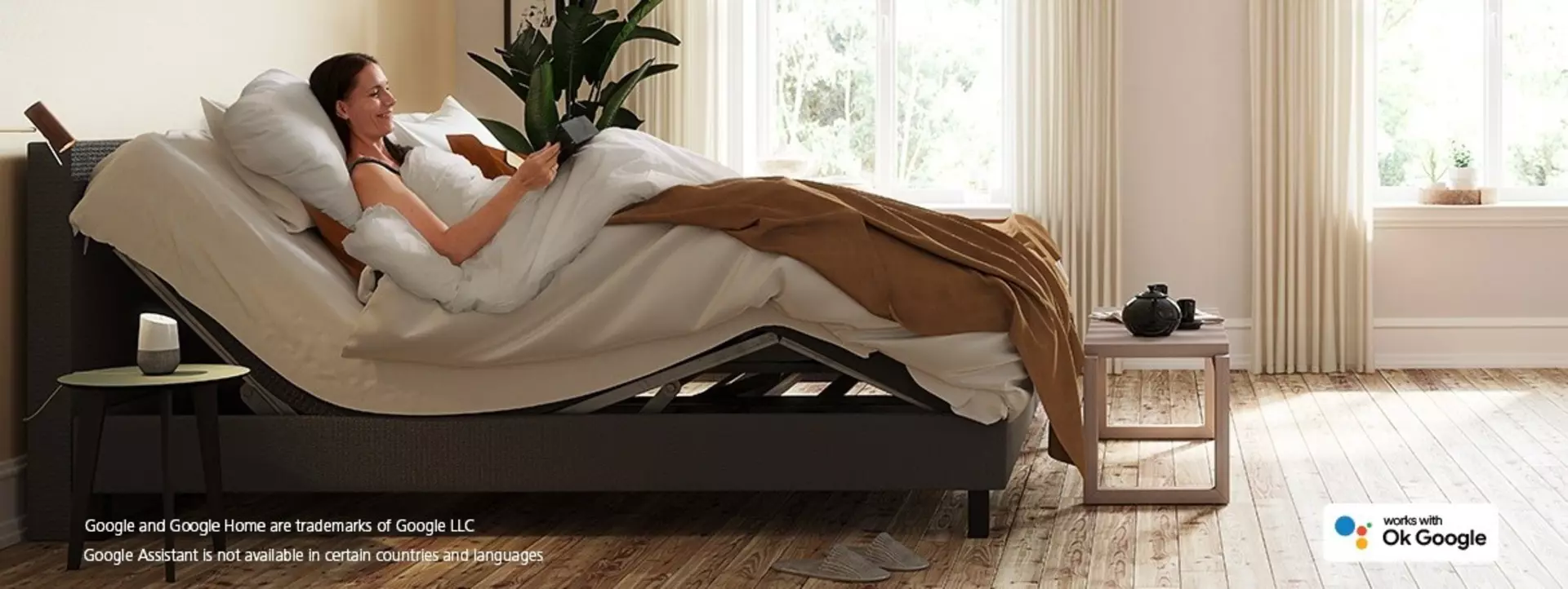 With a full voice control solution for adjustable comfort beds, LINAK helps bed manufacturers and bed brands enter the future of home automation. It includes everything you need and is designed for easy set-up – for you and for the consumer.